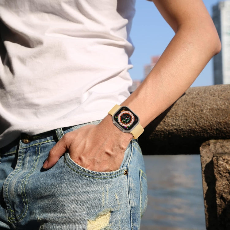 For Apple Watch 4 44mm Pin Buckle Silicone Watch Band(Light Orange) - Watch Bands by PMC TechLife | Online Shopping South Africa | PMC TechLife