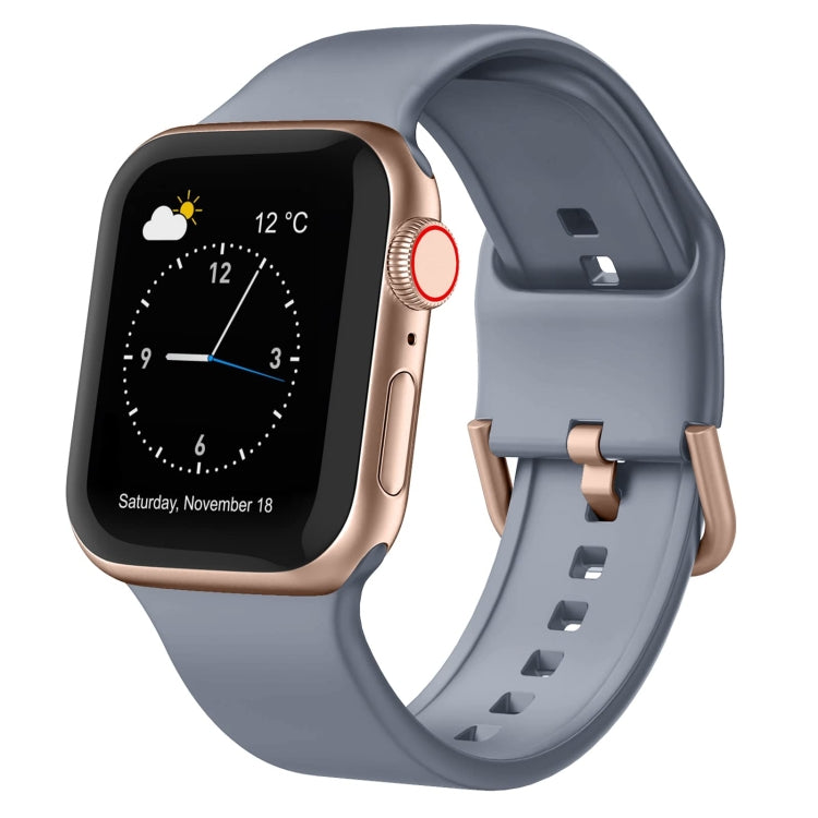 For Apple Watch 3 42mm Pin Buckle Silicone Watch Band(Blue Grey) - Watch Bands by PMC TechLife | Online Shopping South Africa | PMC TechLife