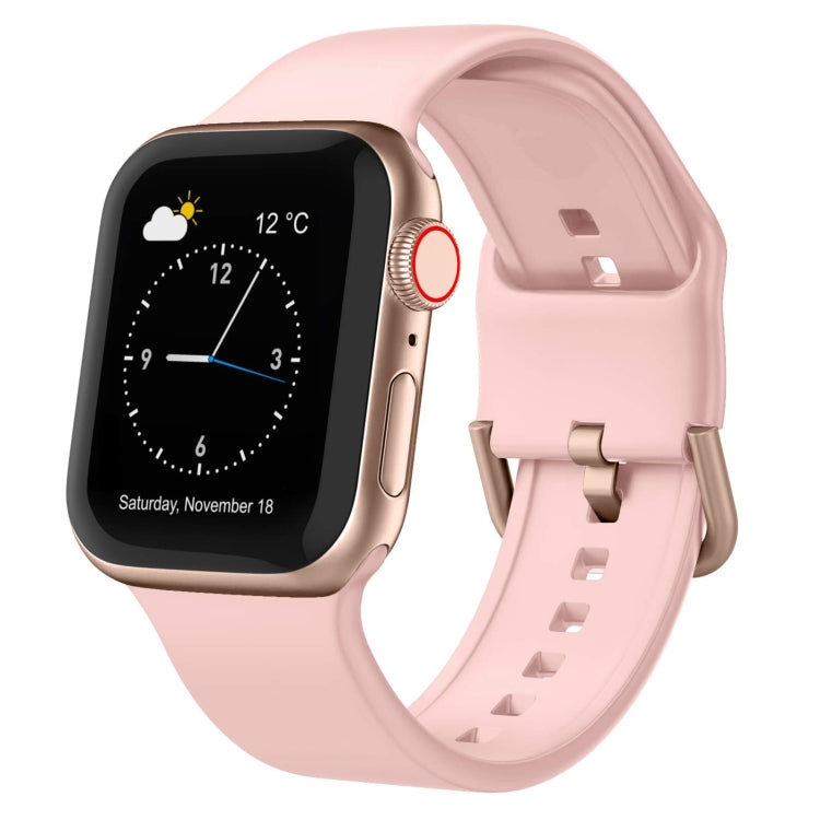 For Apple Watch 2 38mm Pin Buckle Silicone Watch Band(Pink) - Watch Bands by PMC TechLife | Online Shopping South Africa | PMC TechLife