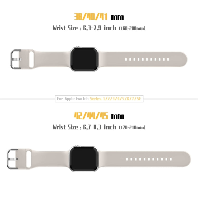 For Apple Watch Series 9 41mm Pin Buckle Silicone Watch Band(Starlight) - Watch Bands by PMC TechLife | Online Shopping South Africa | PMC TechLife