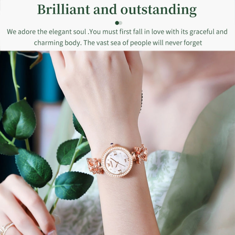 OLEVS 9958 Women Adjustable Drawstring Bracelet Quartz Watch(White + Rose Gold) - Bracelet Watches by OLEVS | Online Shopping South Africa | PMC Jewellery