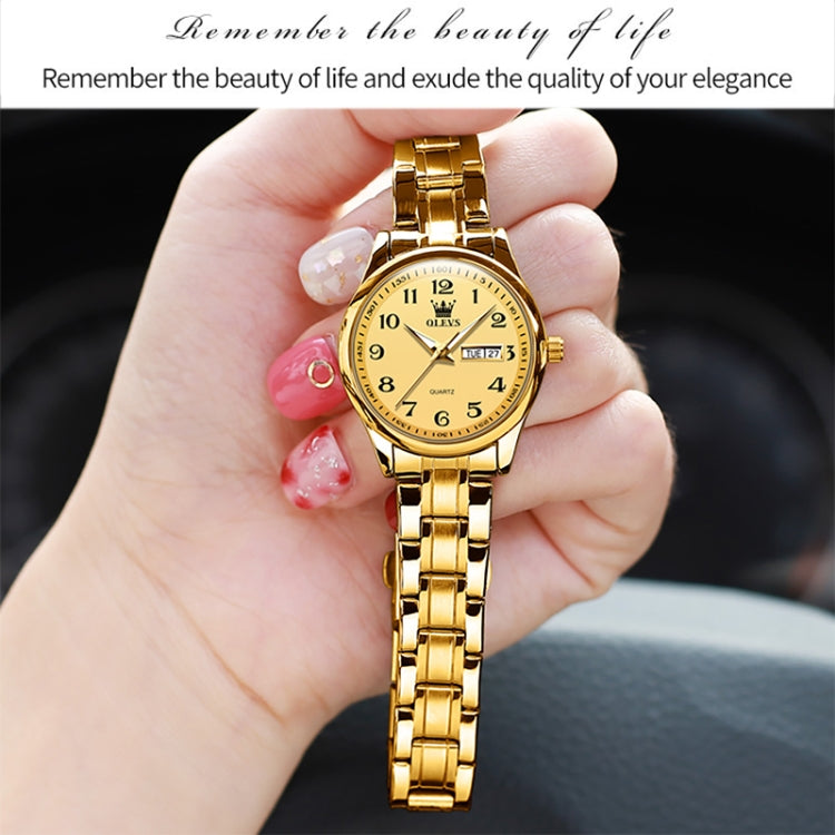 OLEVS 5567 Women Steel Strap Waterproof Quartz Watch(Gold) - Metal Strap Watches by OLEVS | Online Shopping South Africa | PMC Jewellery