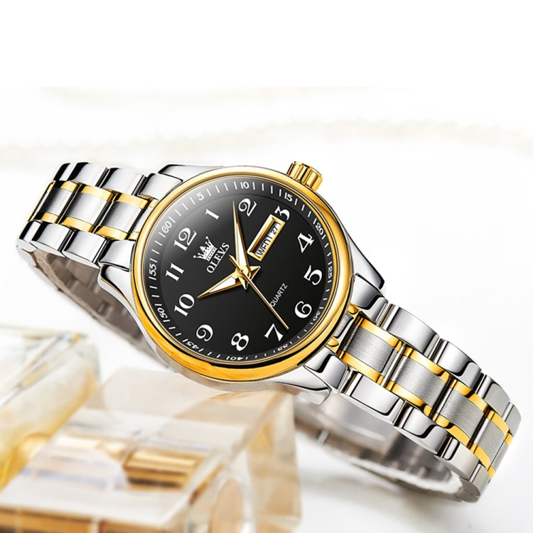 OLEVS 5567 Women Steel Strap Waterproof Quartz Watch(Black) - Metal Strap Watches by OLEVS | Online Shopping South Africa | PMC Jewellery