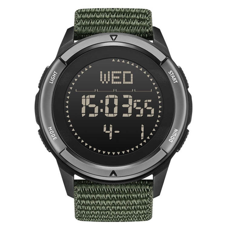 NORTH EDGE ALPS Outdoor Waterproof Men Carbon Fiber Digital Nylon Strap Smart Sports Watch(Army Green) - Sport Watches by NORTH EDGE | Online Shopping South Africa | PMC Jewellery