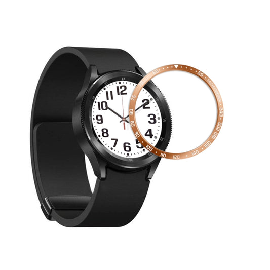 For Samsung Galaxy Watch6 Classic 43mm E Style Smart Watch Steel Ring Protective Frame(Rose Gold) - Watch Cases by PMC Jewellery | Online Shopping South Africa | PMC Jewellery