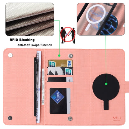 For Samsung Galaxy S23 FE 5G ViLi GHB Series MagSafe Magnetic Zipper Leather Phone Case(Pink) - Galaxy S23 FE 5G Cases by ViLi | Online Shopping South Africa | PMC Jewellery | Buy Now Pay Later Mobicred