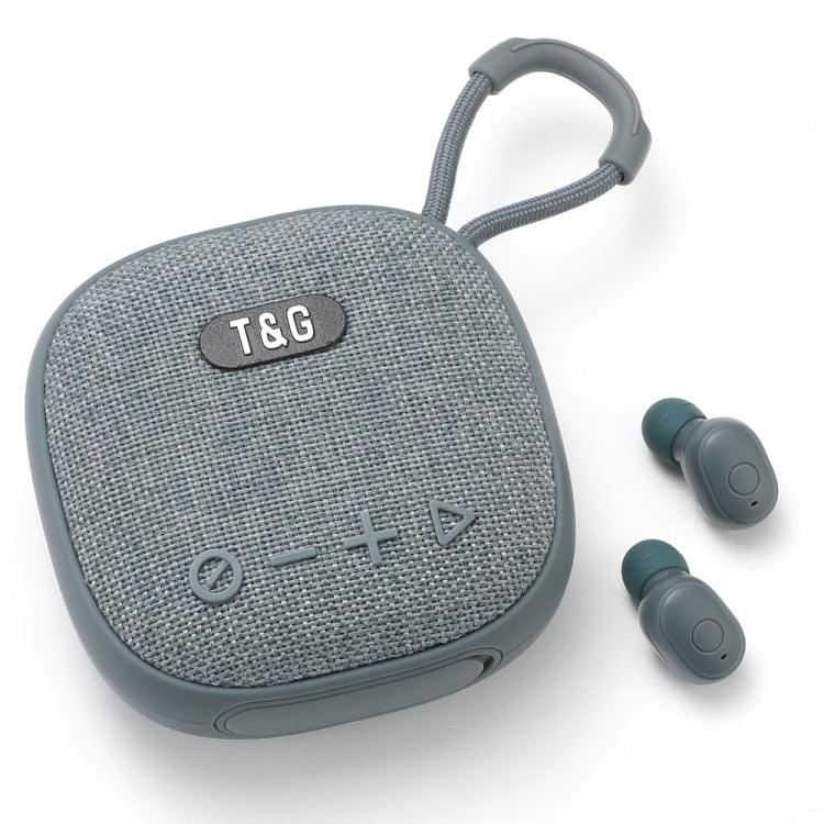 T&G TG-813 2 in 1 TWS Bluetooth Speaker Earphone with Charging Box(Grey) - Mini Speaker by T&G | Online Shopping South Africa | PMC Jewellery