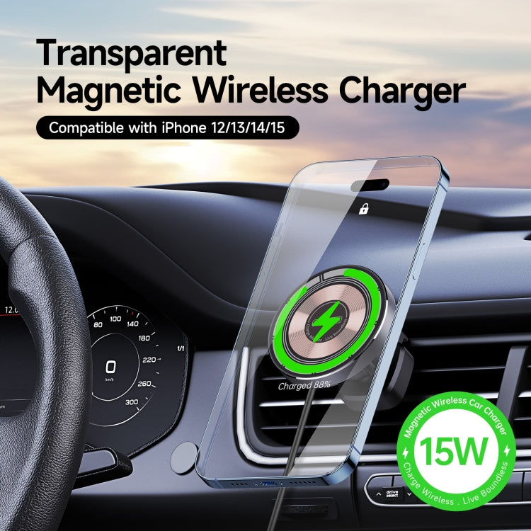 DUZZONA V2 15W Transparent Car Magnetic Wireless Charger - Wireless Charger Holders by DUZZONA | Online Shopping South Africa | PMC Jewellery