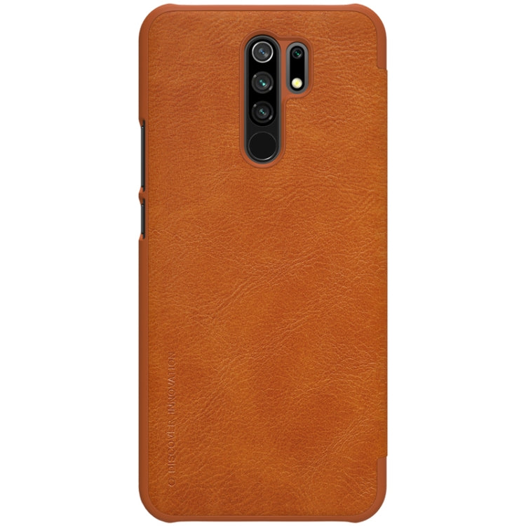 For Xiaomi Redmi 9 NILLKIN QIN Series Crazy Horse Texture Horizontal Flip Leather Case with Card Slot(Brown) - Xiaomi Cases by NILLKIN | Online Shopping South Africa | PMC Jewellery