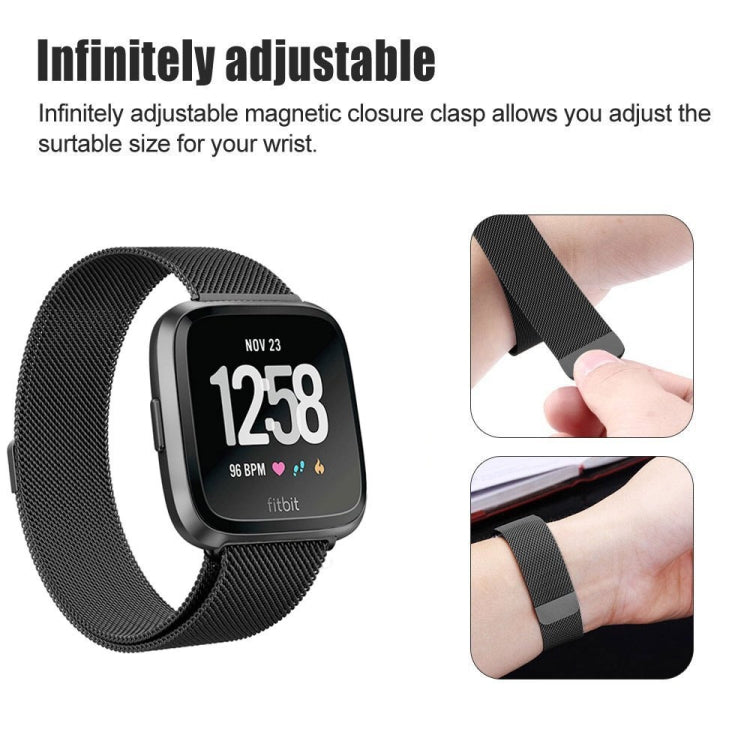 For Fitbit Versa 2 / Fitbit Versa / Fitbit Versa Lite Milanese Watch Band,, Small Size: 2.3x22.5cm(Rose Gold) - Watch Bands by PMC TechLife | Online Shopping South Africa | PMC TechLife | Buy Now Pay Later Mobicred