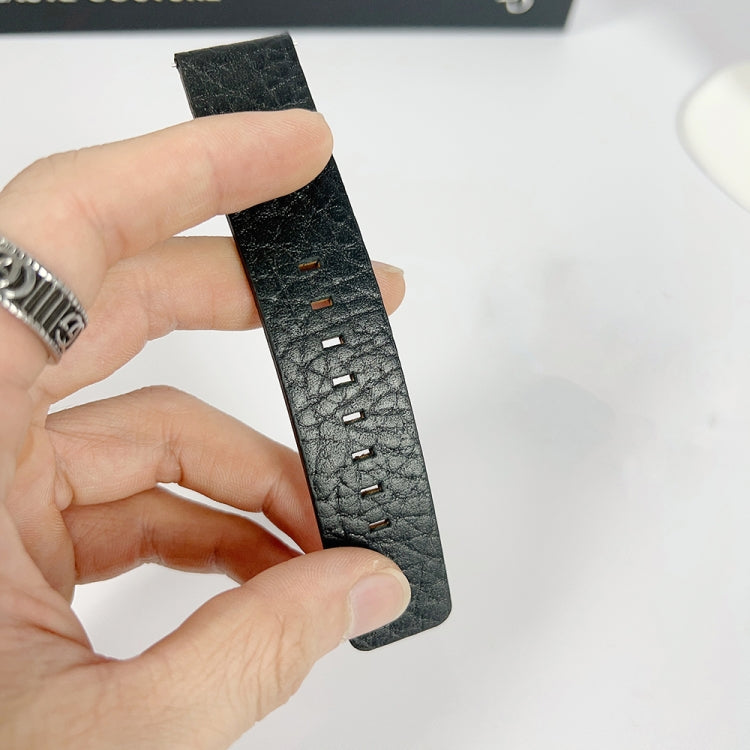 For Apple Watch 9 45mm Buffalo Leather Watch Band(Black) - Watch Bands by PMC TechLife | Online Shopping South Africa | PMC TechLife