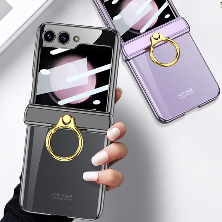 For Samsung Galaxy Z Flip5 GKK Magnetic Folding Phantom Rotary Phone Case with Ring Holder(Purple) - Galaxy Z Flip5 Cases by GKK | Online Shopping South Africa | PMC Jewellery