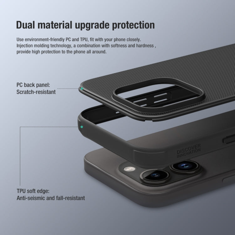 For iPhone 15 Pro NILLKIN Frosted Shield Pro PC + TPU Phone Case(Blue) - free shipping - PMC TechLife - Order now!