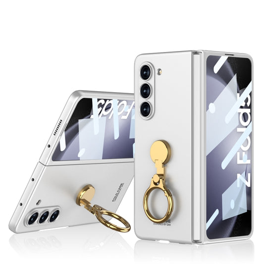 For Samsung Galaxy Z Fold5 GKK Ultra-thin Triaxial Ring Holder PC Phone Case(Silver) - Galaxy Z Fold5 Cases by GKK | Online Shopping South Africa | PMC Jewellery | Buy Now Pay Later Mobicred