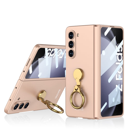 For Samsung Galaxy Z Fold5 GKK Ultra-thin Triaxial Ring Holder PC Phone Case(Misty Gold) - Galaxy Z Fold5 Cases by GKK | Online Shopping South Africa | PMC Jewellery | Buy Now Pay Later Mobicred