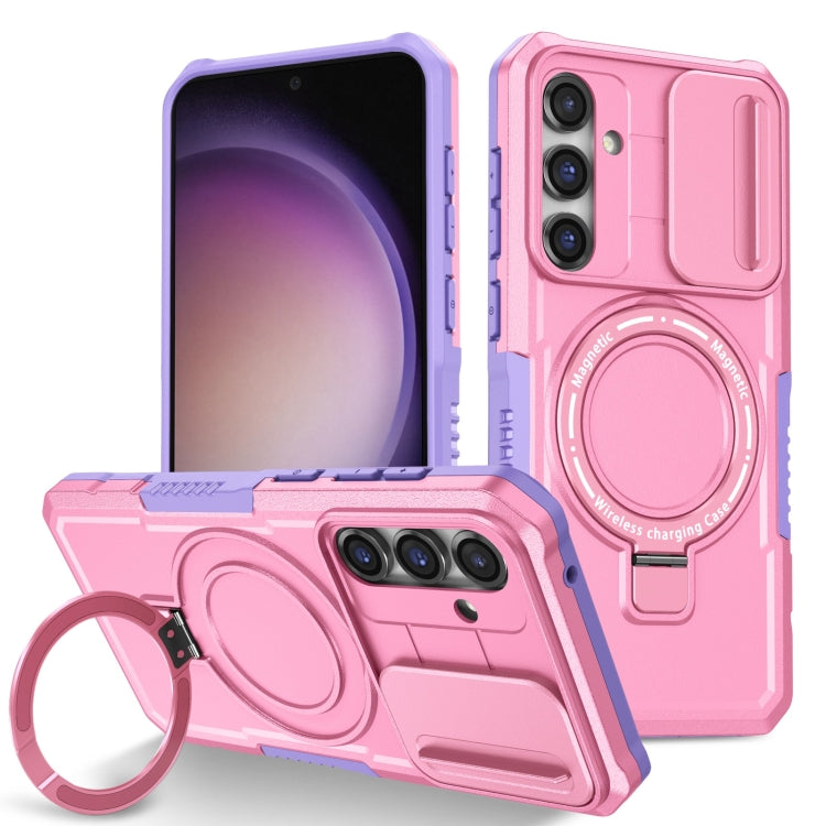 For Samsung Galaxy S23 FE 5G Sliding Camshield Magsafe Holder TPU Hybrid PC Phone Case(Purple Pink) - Galaxy S23 FE 5G Cases by PMC Jewellery | Online Shopping South Africa | PMC Jewellery