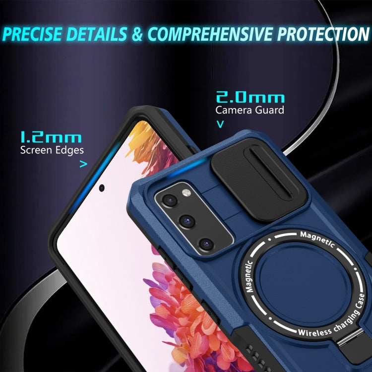 For Samsung Galaxy S20 FE Sliding Camshield Magsafe Holder TPU Hybrid PC Phone Case(Royal Blue) - Galaxy Phone Cases by PMC TechLife | Online Shopping South Africa | PMC TechLife