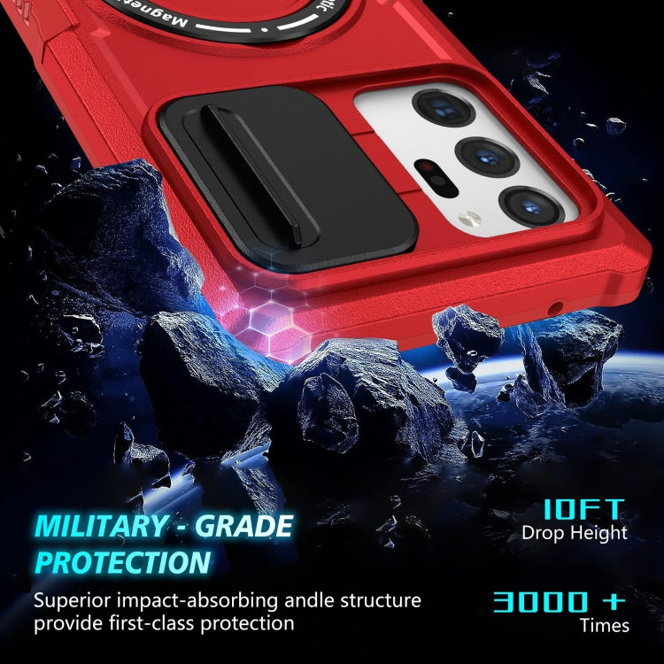 For Samsung Galaxy Note20 Ultra Sliding Camshield Magsafe Holder TPU Hybrid PC Phone Case(Red) - Galaxy Note20 Ultra Cases by PMC Jewellery | Online Shopping South Africa | PMC Jewellery