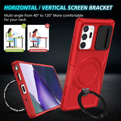 For Samsung Galaxy Note20 Ultra Sliding Camshield Magsafe Holder TPU Hybrid PC Phone Case(Red) - Galaxy Note20 Ultra Cases by PMC Jewellery | Online Shopping South Africa | PMC Jewellery