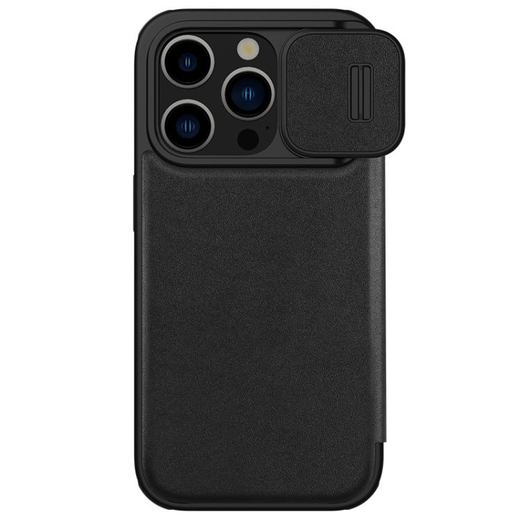 For iPhone 15 Pro Max NILLKIN QIN Series Pro Plain Leather Phone Case(Black) - iPhone 15 Pro Max Cases by NILLKIN | Online Shopping South Africa | PMC Jewellery