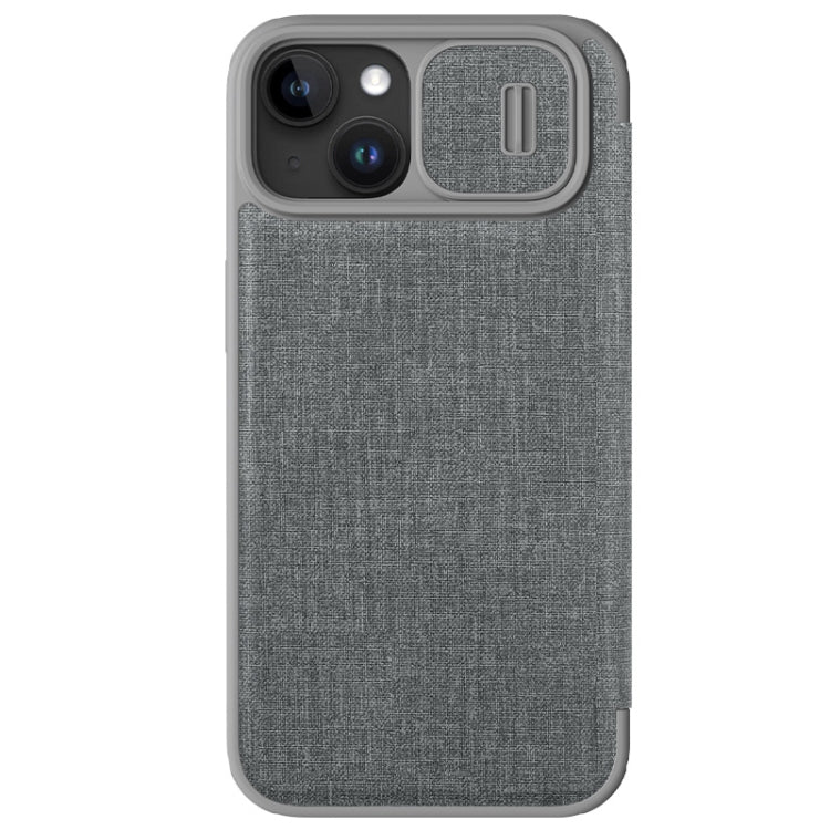 For iPhone 15 Plus NILLKIN QIN Series Pro Fabric Textured Leather Phone Case(Grey) - iPhone 15 Plus Cases by NILLKIN | Online Shopping South Africa | PMC Jewellery