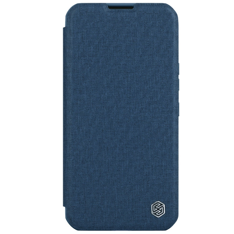 For iPhone 15 Plus NILLKIN QIN Series Pro Fabric Textured Leather Phone Case(Blue) - iPhone 15 Pro Max Cases by NILLKIN | Online Shopping South Africa | PMC TechLife | Buy Now Pay Later Mobicred