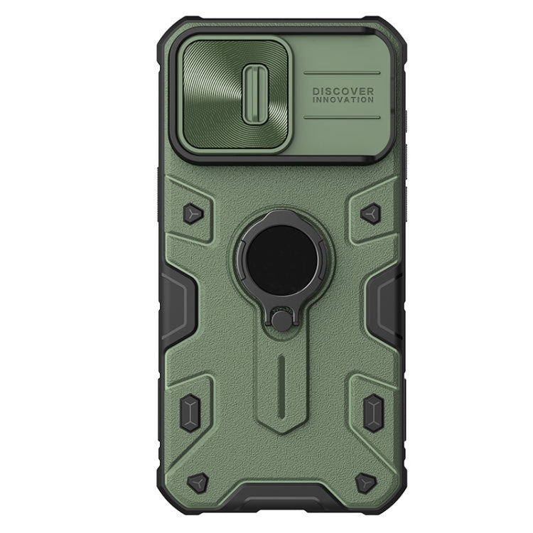 For iPhone 15 Pro Max NILLKIN Shockproof CamShield Armor Protective Case with Invisible Ring Holder(Green) - free shipping - PMC TechLife - Order now!