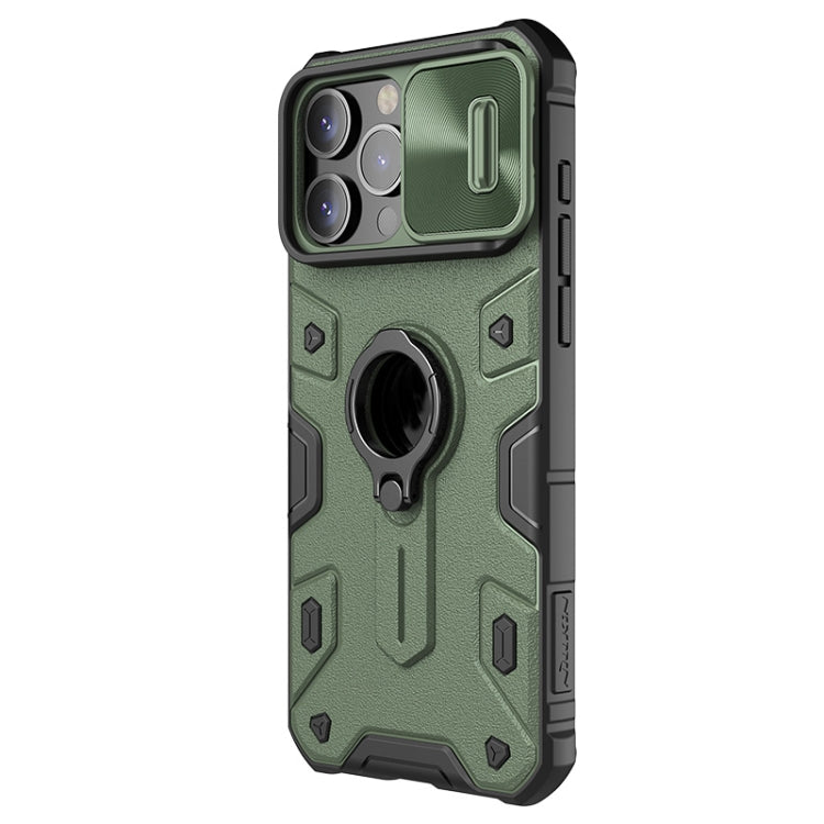 For iPhone 15 Pro Max NILLKIN Shockproof CamShield Armor Protective Case with Invisible Ring Holder(Green) - free shipping - PMC TechLife - Order now!