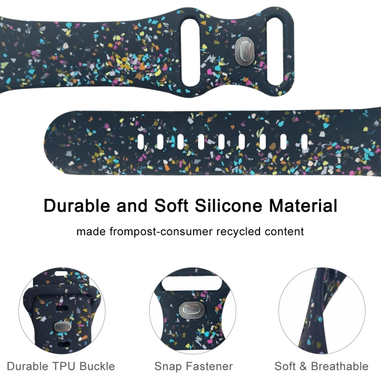 For Apple Watch SE 2023 44mm Floral Silicone Watch Band(Blue) - Watch Bands by PMC TechLife | Online Shopping South Africa | PMC TechLife