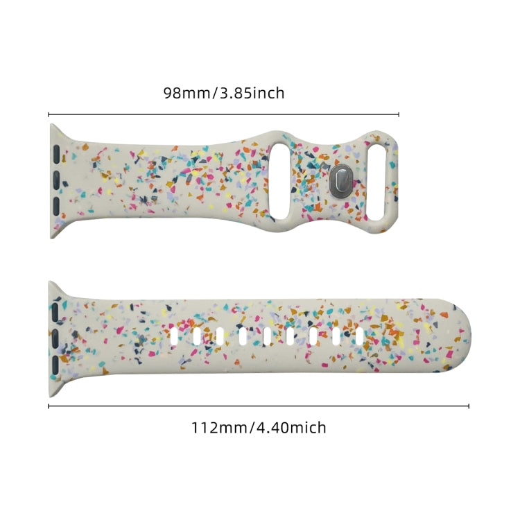 For Apple Watch Serie 9 45mm Floral Silicone Watch Band(Starlight) - Watch Bands by PMC TechLife | Online Shopping South Africa | PMC TechLife