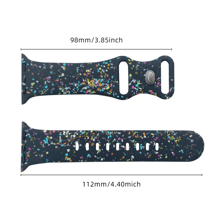 For Apple Watch Serie 8 41mm Floral Silicone Watch Band(Blue) - Watch Bands by PMC TechLife | Online Shopping South Africa | PMC TechLife