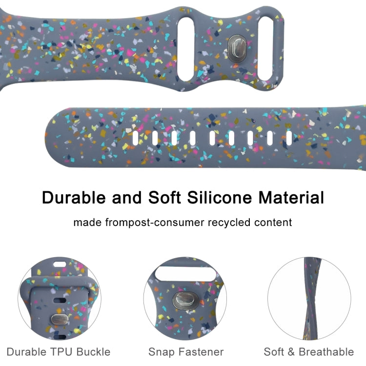 For Apple Watch Serie 7 41mm Floral Silicone Watch Band(Grey) - Watch Bands by PMC TechLife | Online Shopping South Africa | PMC TechLife