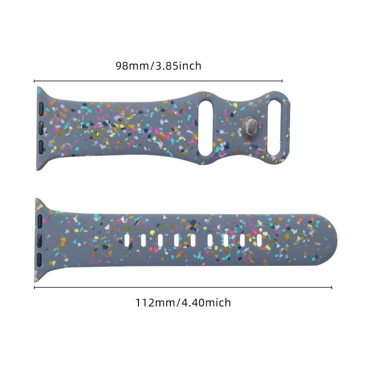 For Apple Watch Serie 7 41mm Floral Silicone Watch Band(Grey) - Watch Bands by PMC TechLife | Online Shopping South Africa | PMC TechLife