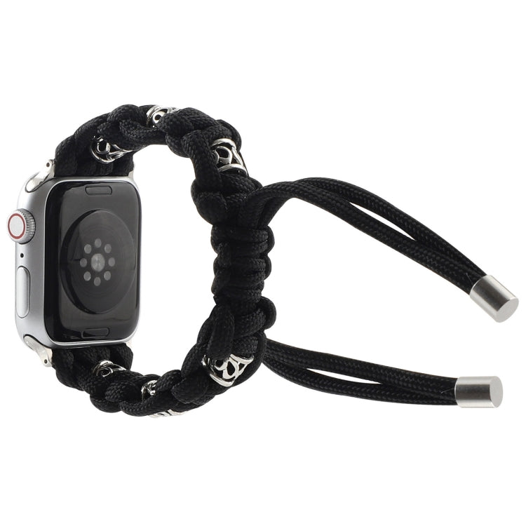 For Apple Watch Ultra 2 49mm Silk Silver Beads Braided Watch Band(Black) - free shipping - PMC TechLife - Order now!