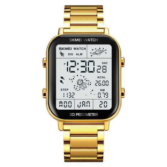 SKMEI 1888 Multifunctional Men 30M Waterproof Sports Stainless Steel Digital Wrist Watch(Gold) - Metal Strap Watches by SKMEI | Online Shopping South Africa | PMC Jewellery | Buy Now Pay Later Mobicred