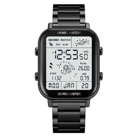 SKMEI 1888 Multifunctional Men 30M Waterproof Sports Stainless Steel Digital Wrist Watch(Black) - Metal Strap Watches by SKMEI | Online Shopping South Africa | PMC Jewellery | Buy Now Pay Later Mobicred