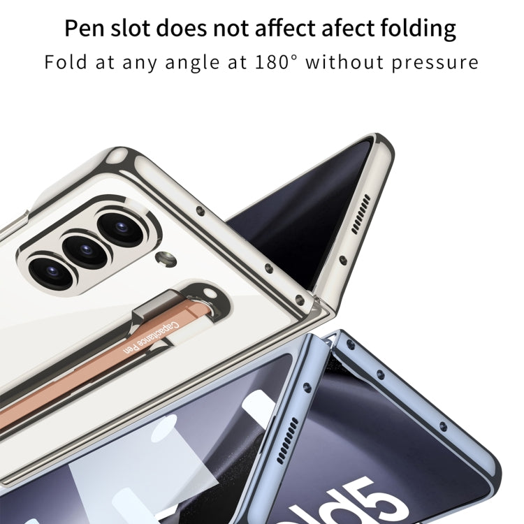 For Samsung Galaxy Z Fold5 5G GKK Integrated PC Phone Case with Pen Slot, No Include Pen(Silver) - Galaxy Z Fold5 Cases by GKK | Online Shopping South Africa | PMC Jewellery | Buy Now Pay Later Mobicred