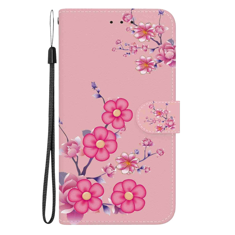For OPPO A57 5G / A57s 4G Crystal Texture Colored Drawing Leather Phone Case(Cherry Blossoms) - free shipping - PMC TechLife - Order now!