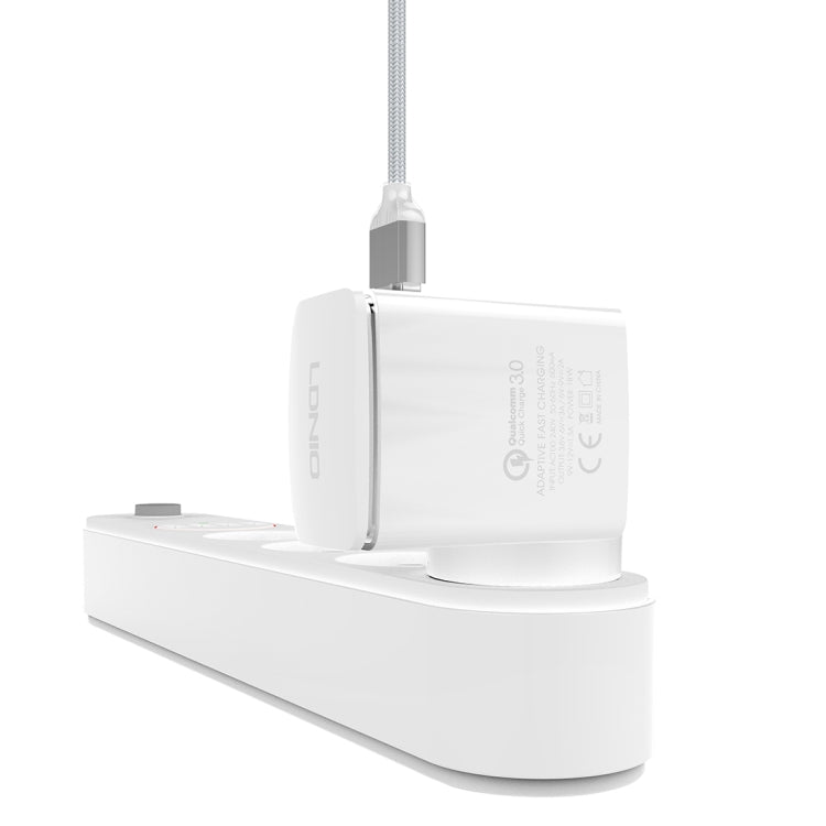 LDNIO A1301Q 2 in 1 18W QC3.0 USB Interface Travel Charger Mobile Phone Charger with Micro USB Data Cable, US Plug - USB Charger by LDNIO | Online Shopping South Africa | PMC TechLife | Buy Now Pay Later Mobicred