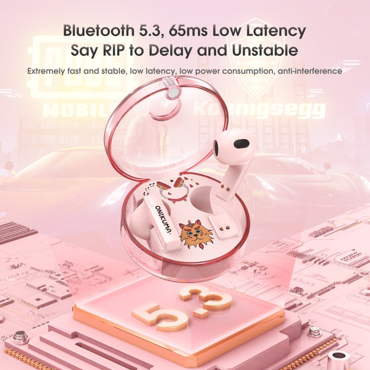 ONIKUMA T301 Transparent Cartoon Wireless Bluetooth Earphone(Pink) - Bluetooth Earphone by ONIKUMA | Online Shopping South Africa | PMC Jewellery | Buy Now Pay Later Mobicred