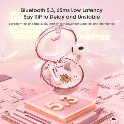 ONIKUMA T301 Transparent Cartoon Wireless Bluetooth Earphone(Pink) - Bluetooth Earphone by ONIKUMA | Online Shopping South Africa | PMC Jewellery | Buy Now Pay Later Mobicred