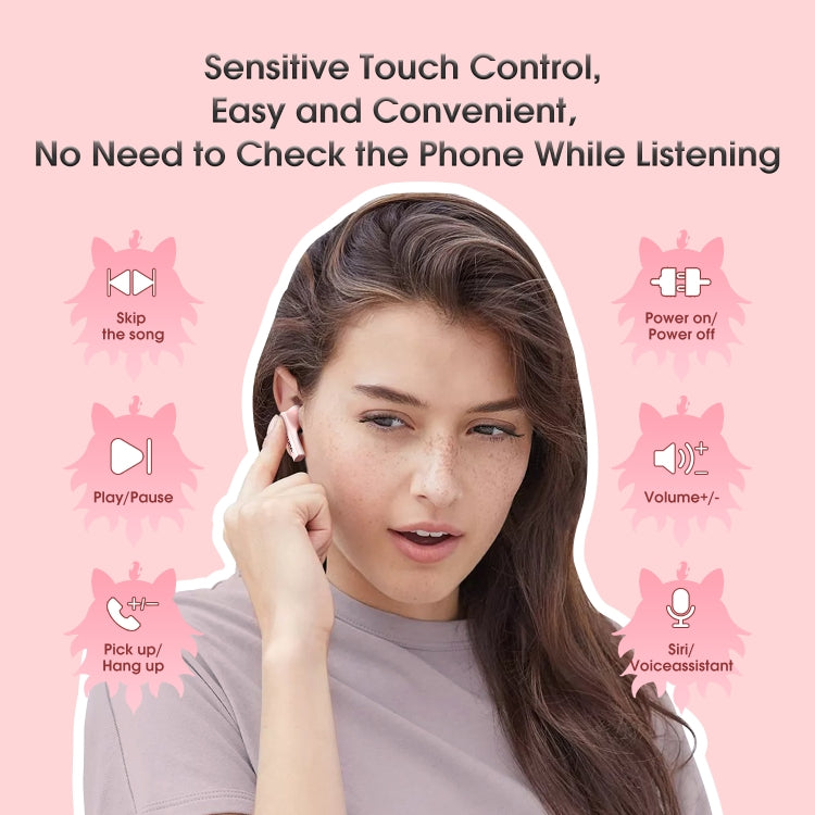 ONIKUMA T301 Transparent Cartoon Wireless Bluetooth Earphone(Pink) - Bluetooth Earphone by ONIKUMA | Online Shopping South Africa | PMC Jewellery | Buy Now Pay Later Mobicred