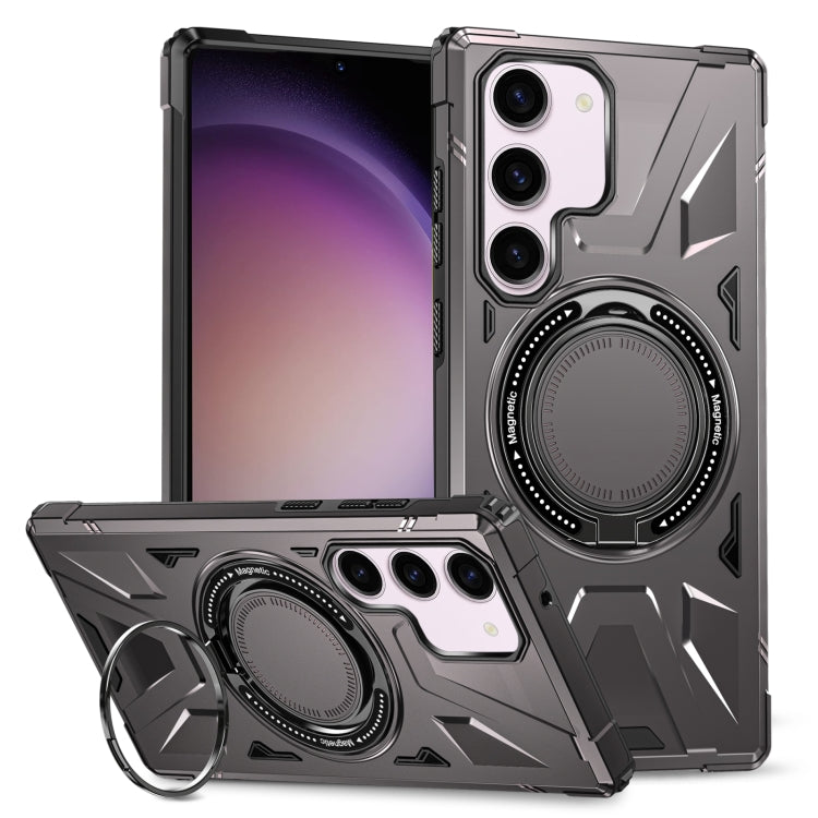 For Samsung Galaxy S23+ 5G MagSafe Magnetic Shockproof Phone Case with Ring Holder(Dark Grey) - Galaxy S23+ 5G Cases by PMC TechLife | Online Shopping South Africa | PMC TechLife
