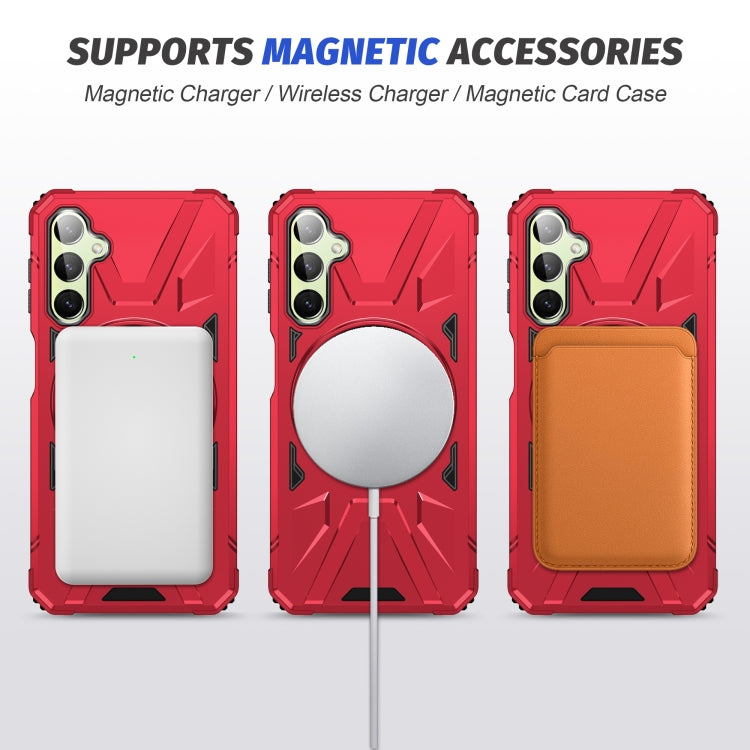 For Samsung Galaxy A54 5G MagSafe Magnetic Shockproof Phone Case with Ring Holder(Red) - Galaxy Phone Cases by PMC Jewellery | Online Shopping South Africa | PMC Jewellery