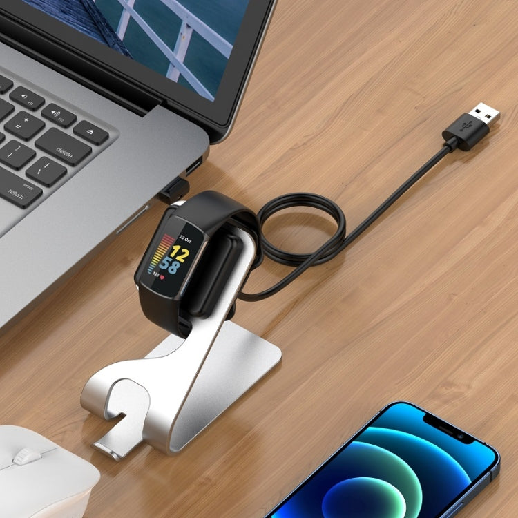 For Fitbit Charge 6 / Luxe Portable Magnetic Metal Charger Holder(Silver) - Charger by PMC TechLife | Online Shopping South Africa | PMC TechLife