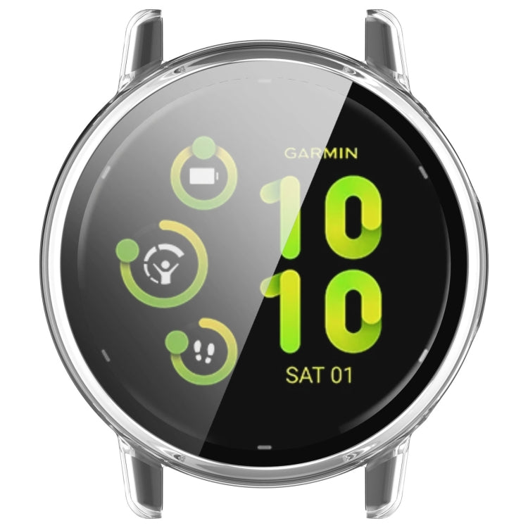 For Garmin vivoactive 5 / Active 5 PC + Tempered Film Integrated Watch Protective Case(Transparent) - Watch Cases by PMC TechLife | Online Shopping South Africa | PMC TechLife
