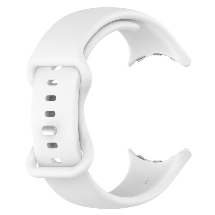 For Google Pixel Watch 2 Solid Color Silicone Watch Band, Size:S Size(White) - Watch Bands by PMC Jewellery | Online Shopping South Africa | PMC Jewellery