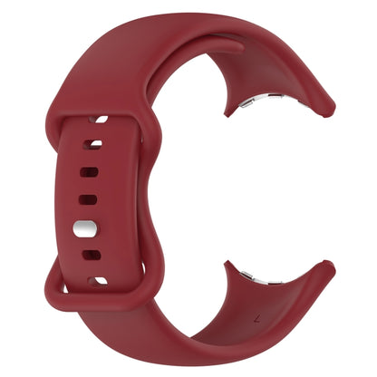 For Google Pixel Watch 2 Solid Color Silicone Watch Band, Size:S Size(Red) - Watch Bands by PMC Jewellery | Online Shopping South Africa | PMC Jewellery