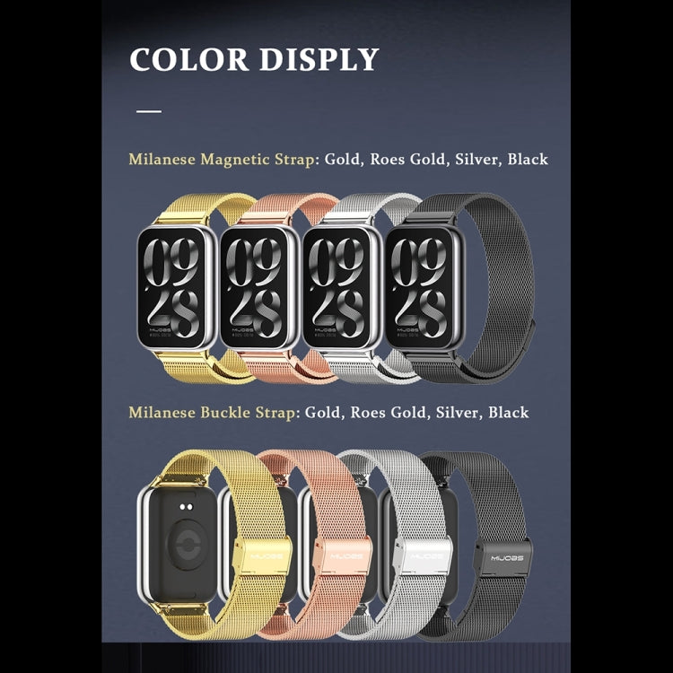 For Xiaomi Mi Band 8 Pro Mijobs Milan Buckle Stainless Steel Watch Band(Black) - Watch Bands by MIJOBS | Online Shopping South Africa | PMC Jewellery