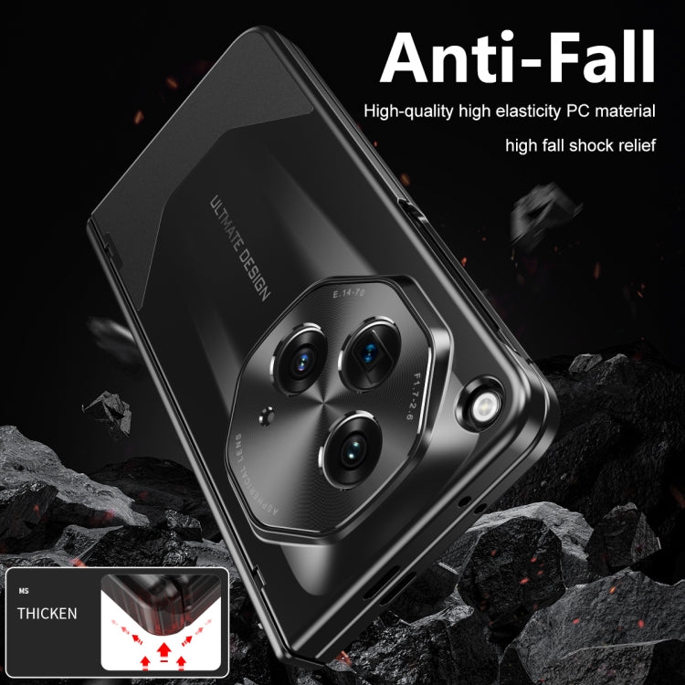 For OPPO Find N3 / OnePlus Open Integrated Frosted Electroplating Full Coverage Phone Case with Pen/Pen Slots(Black) - OnePlus Cases by PMC TechLife | Online Shopping South Africa | PMC TechLife | Buy Now Pay Later Mobicred